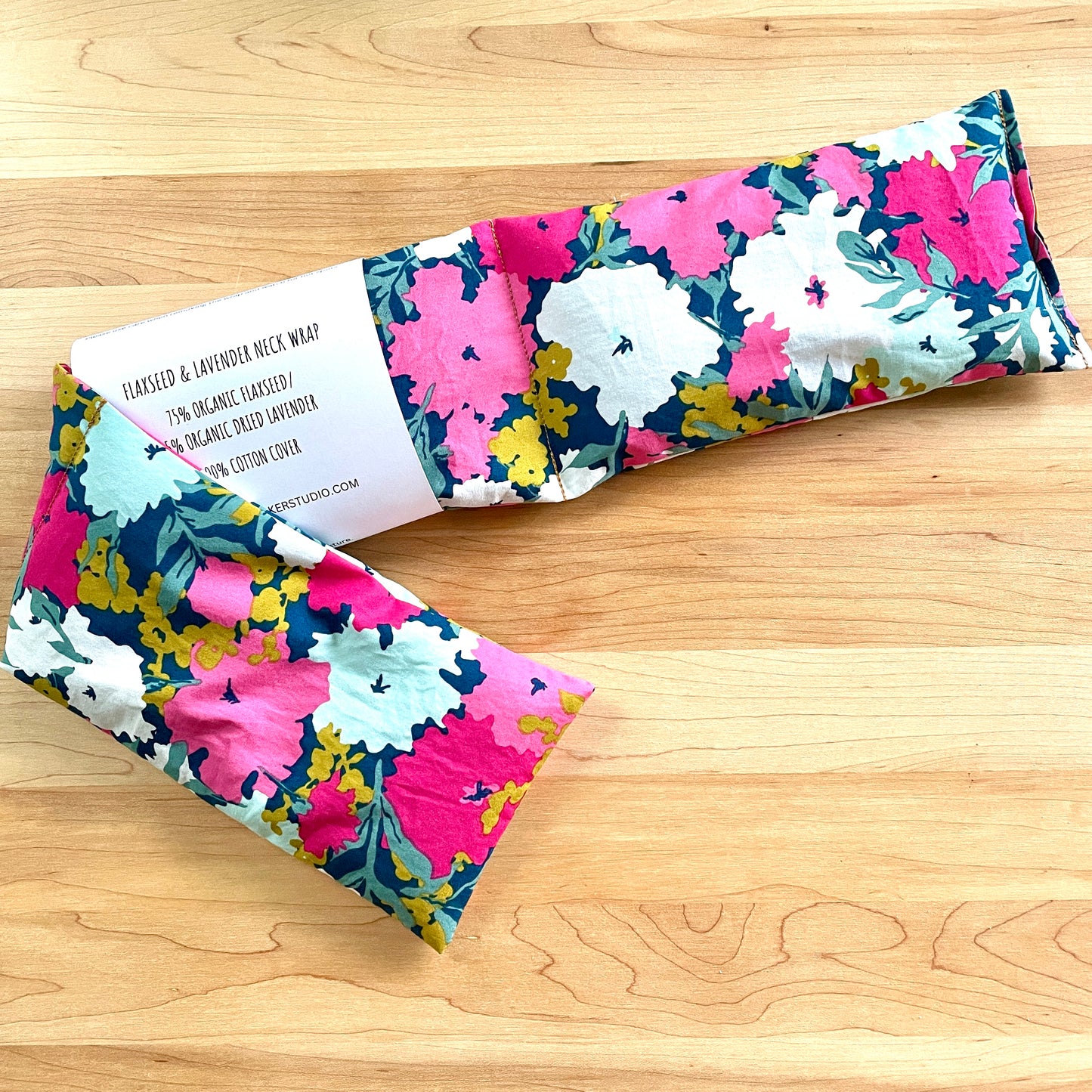 All Natural Flaxseed Neck Wrap, use Hot or Cold, Microwave Safe, Add Lavender for Aromatherapy