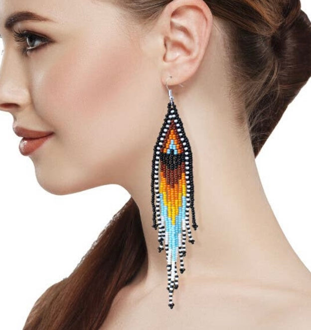 Handmade Beaded Earrings - Native Sun Style