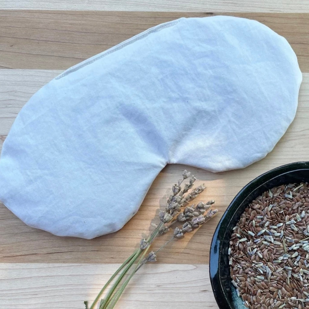 Weighted Flaxseed Eye Mask, Sleep Mask with Adjustable Strap, Washable Cover, perfect for Power Naps and Headache Relief